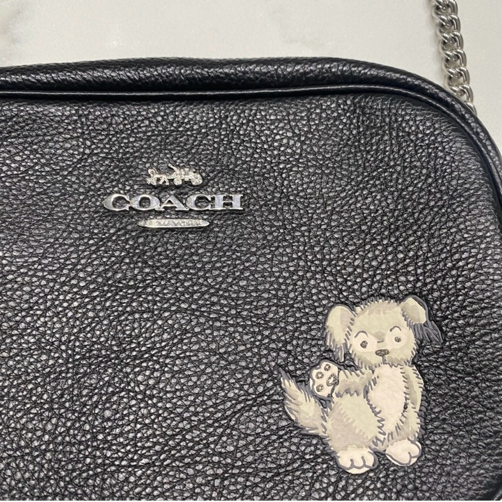 Coach Jamie Camera Bag With Mirror Bag Charm In Signature Canvas Happy Dog Print - Picture 13 of 13